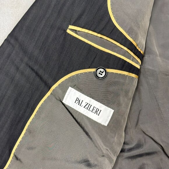 Pal Zileri Blazer Muted Striped Wool Silk Sport Coat Made in Italy Brown 42 R - Picture 7 of 8